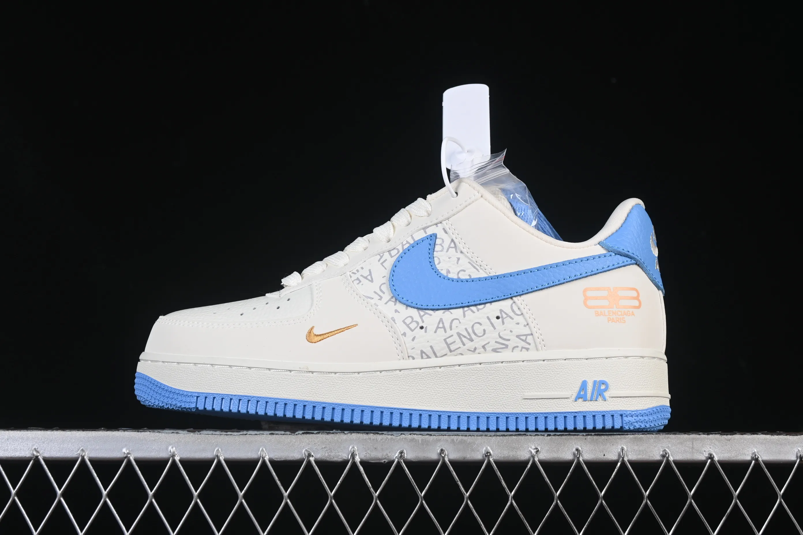 All categories Nk Air Force 1 Air Force series Nk Air Force 1 Low Air Force low-top Nike Air Force 1'07 Low Balenciaga co-branded white blue gold Air Force 1 low-top casual sneakers YF9511-803